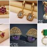 Gold gemstone earrings designs