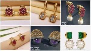 Gold gemstone earrings designs