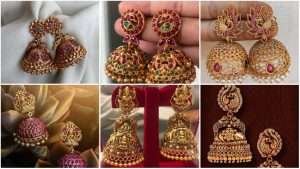 Traditional gold jhumka design
