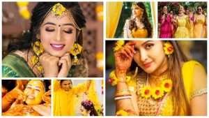 Haldi ceremony poses for bride