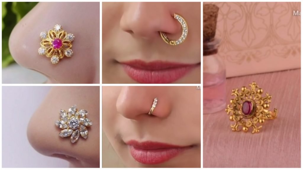 Latest gold nose pin stud designs