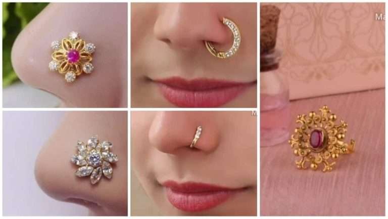 Latest gold nose pin stud designs