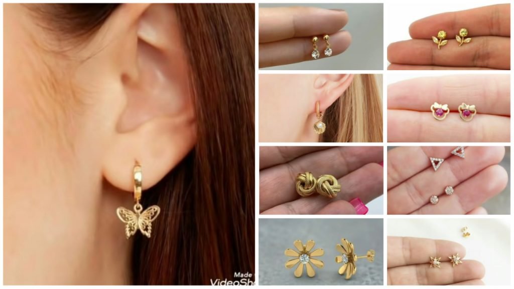 Latest and stylish lightweight gold earrings design