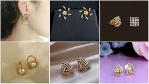 Simple gold earring design