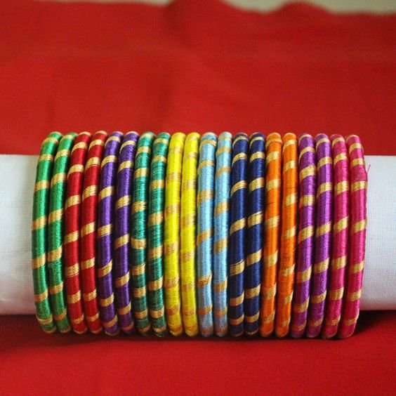 Handmade Silk Thread Bangles Designs