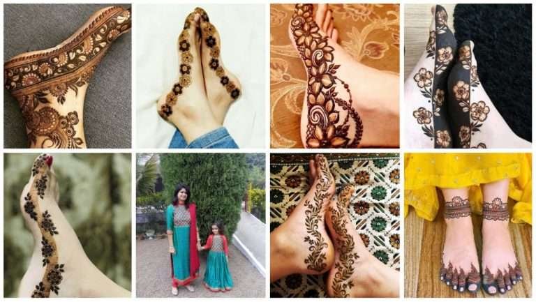 Latest trending and simple leg mehndi designs