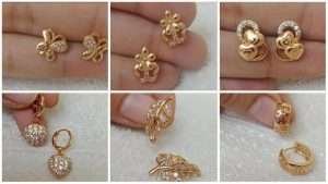Simple light weight gold earring design
