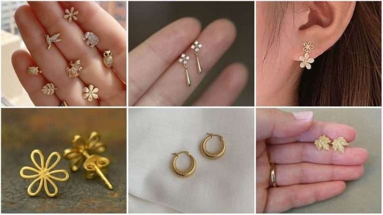 Latest and stylish lightweight gold earrings design