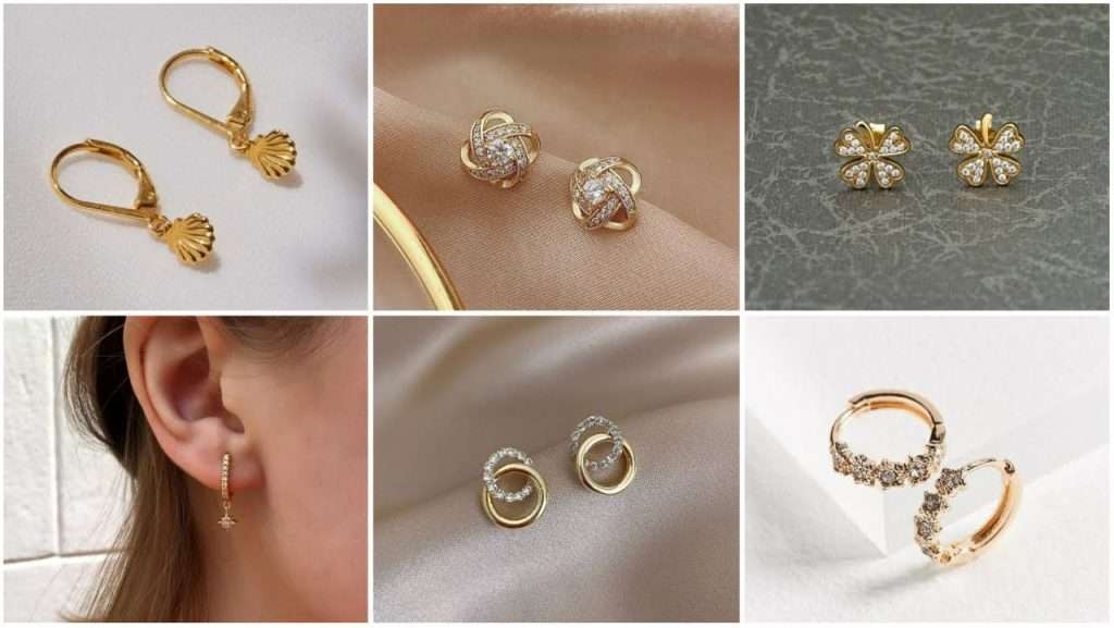 Stylish gold earrings design for girls