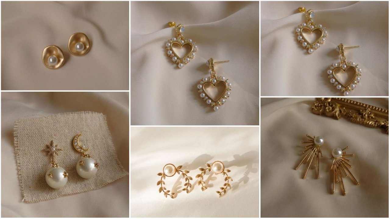 Elegant real pearl hang earring