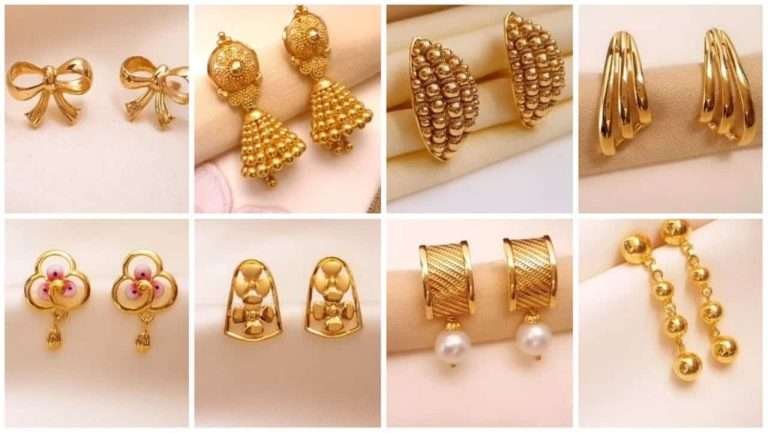 Daily wear small gold earrings design for girls