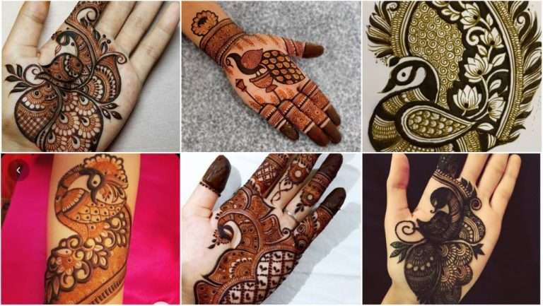 Unique peacock mehndi design ideas for brides