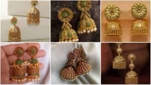 Latest gold jhumka designs with weight