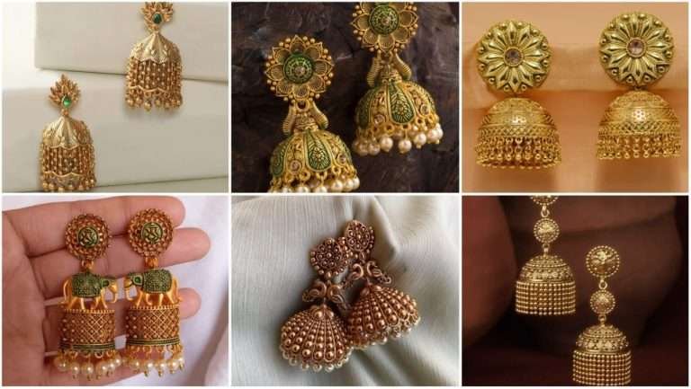 Latest gold jhumka designs with weight