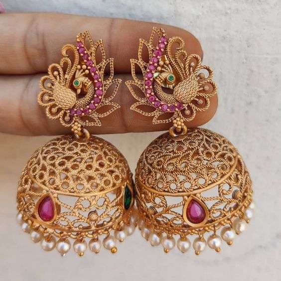 Latest gold jhumka designs with weight 10