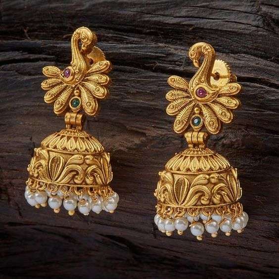 Latest gold jhumka designs with weight 11