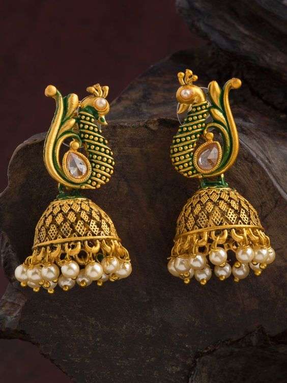 Latest gold jhumka designs with weight 12