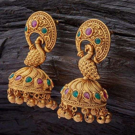 Latest gold jhumka designs with weight 13