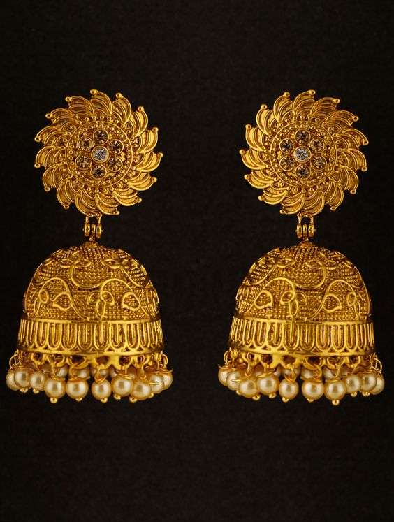 Latest gold jhumka designs with weight 14
