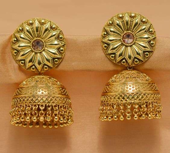 Latest gold jhumka designs with weight 16