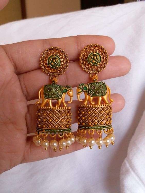Latest gold jhumka designs with weight 19