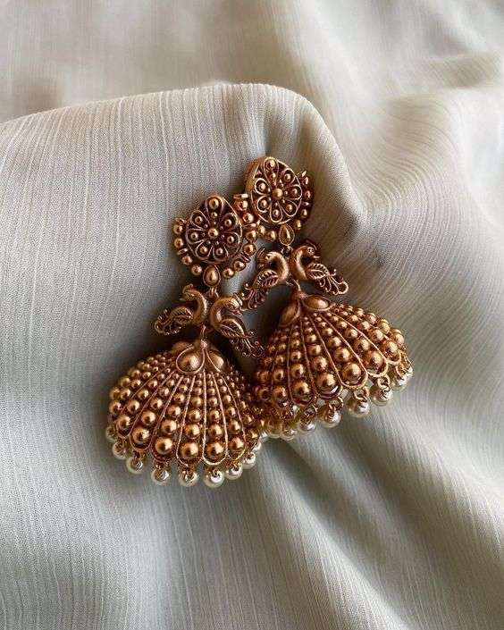 Latest gold jhumka designs with weight 6