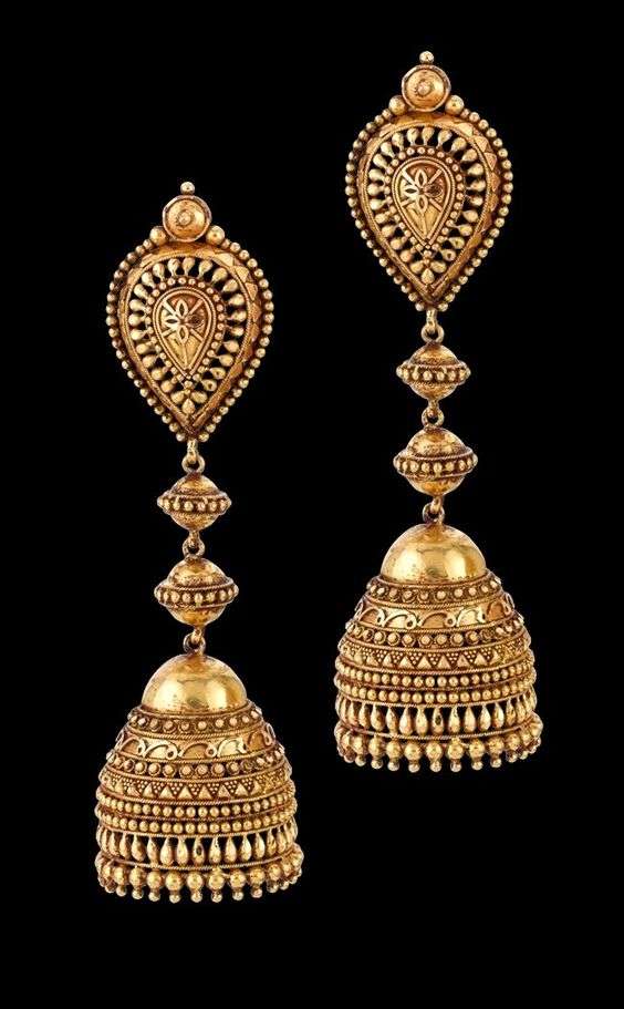 Latest gold jhumka designs with weight 9