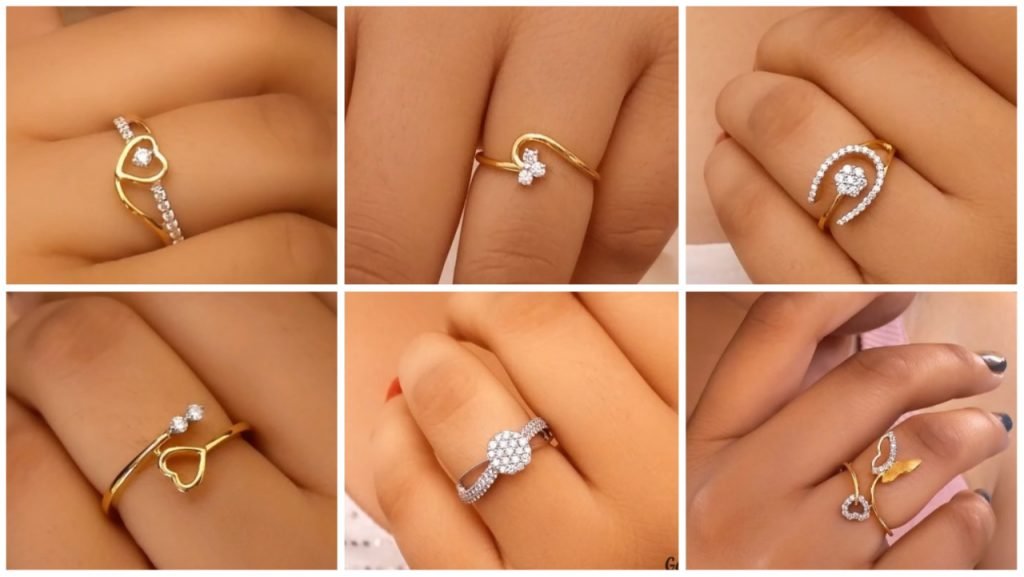 Beautiful ladies ring design gold look gold plated