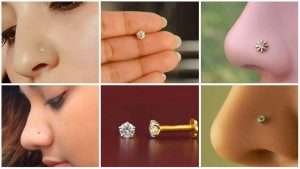 Latest gold and diamond nose pin designs in india