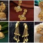 Exquisite gold earrings for modern brides