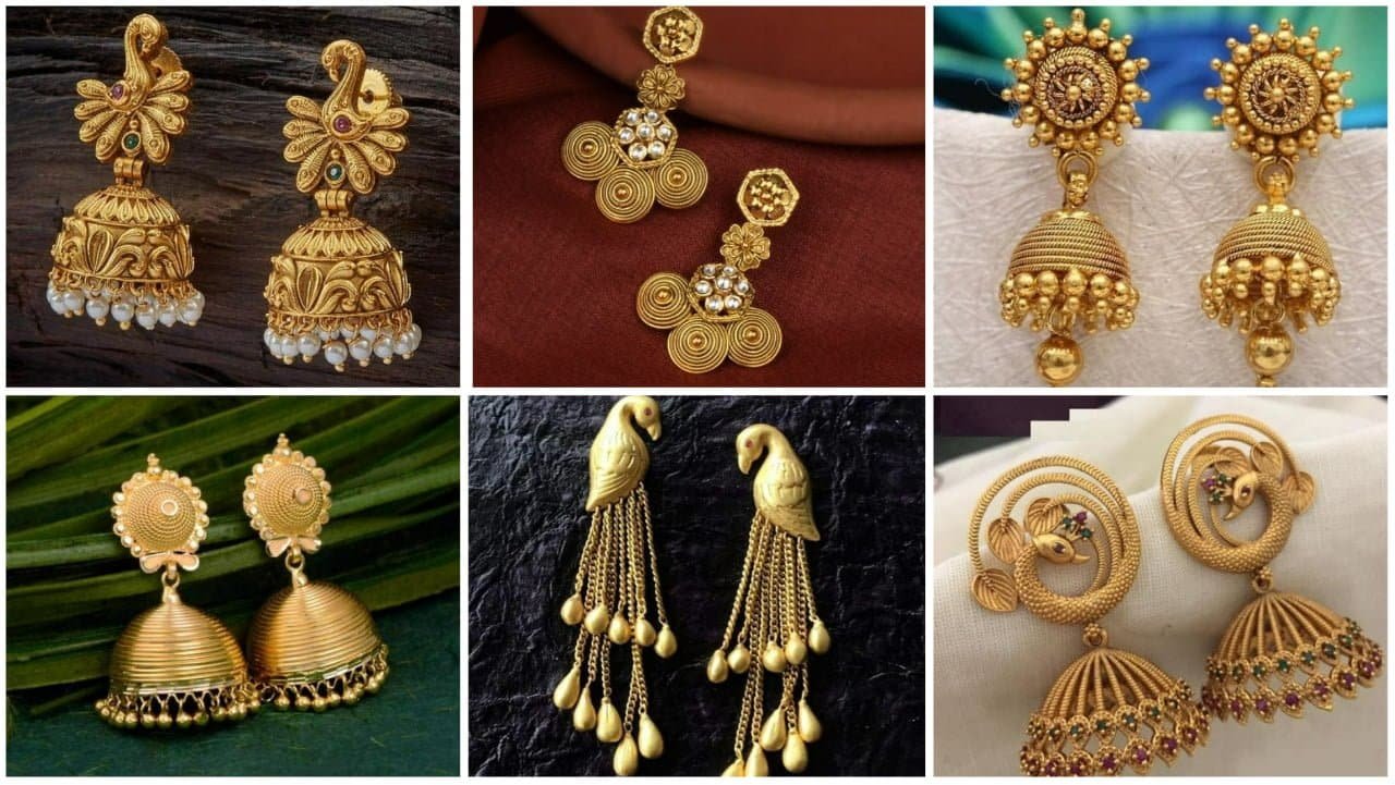 Exquisite gold earrings for modern brides