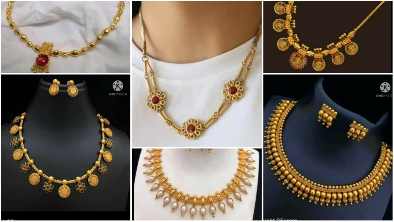 Latest gold necklace set designs