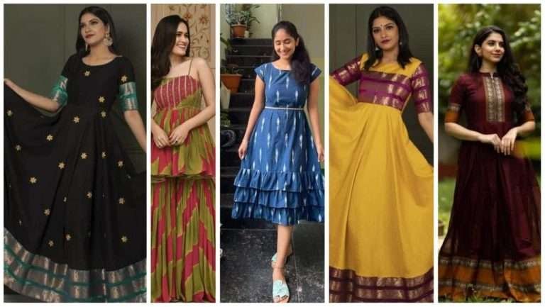 Reuse an old saree to make a party wear dress