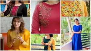 Kurti front design with neck design