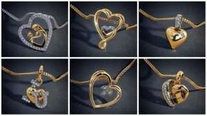 Heart shape goldpendant design