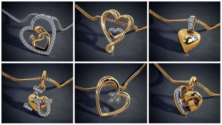 Heart shape goldpendant design