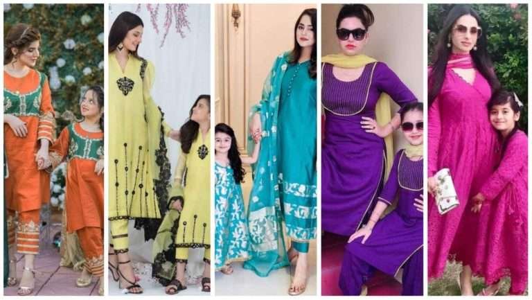 Mother and daughter same dress designing ideas