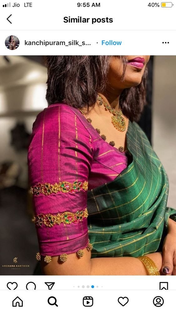 Silk saree blouse designs
