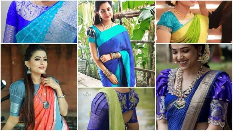 10 Dramatic puff sleeve blouses for pattu sarees