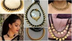 Gold finish multi colour traditional maharashtrian thushi Jewellery for women