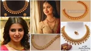 Lightweight gold thushi necklace for women