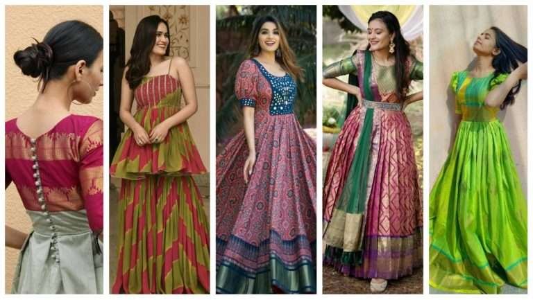 Reuse an old saree to make a party wear dress