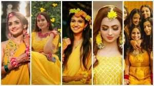 Haldi girls poses
