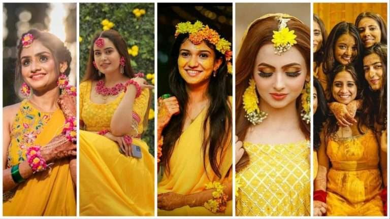 Haldi girls poses