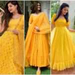 Haldi ceremony dress for bride,