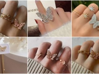 Butterfly ring-gold and diamond rings