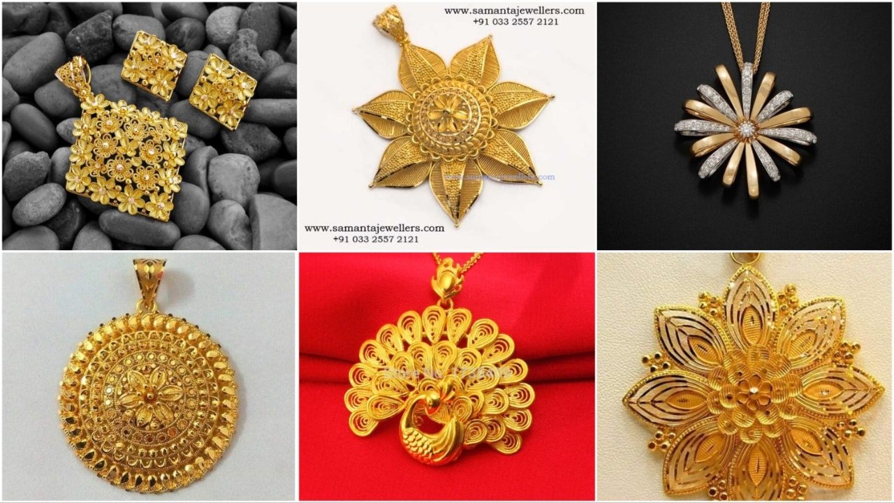 Designer gold pendants for women