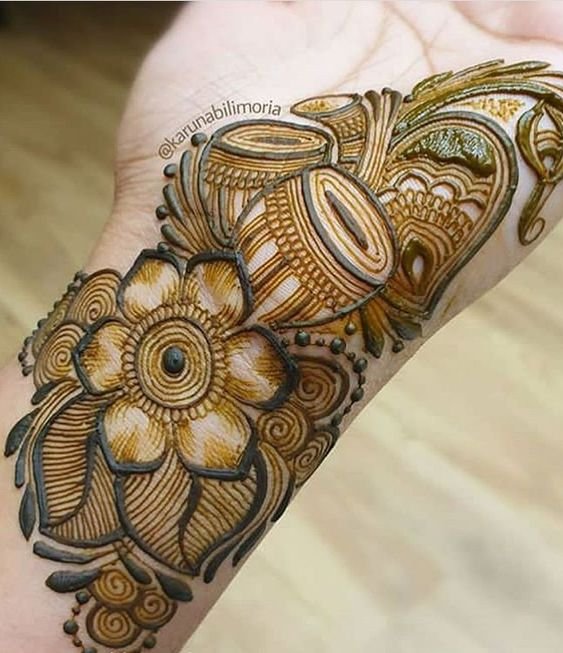Stylish plam henna mehendi design (11)