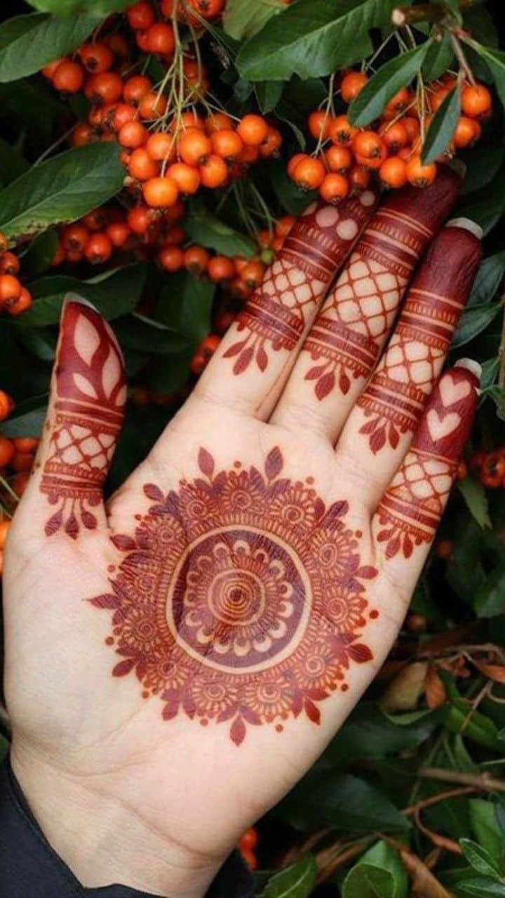 Stylish plam henna mehendi design (13)