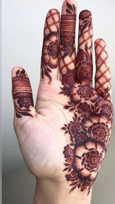 Stylish plam henna mehendi design (2)